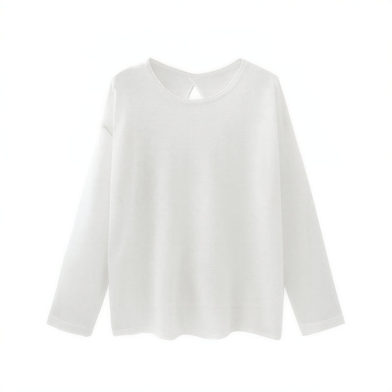 S~XL シアー重ね着 ルーズフィット 長袖Tシャツ