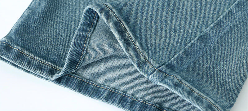【全3色】S~XL ハイウエスト セミフレア フルレングスデニム