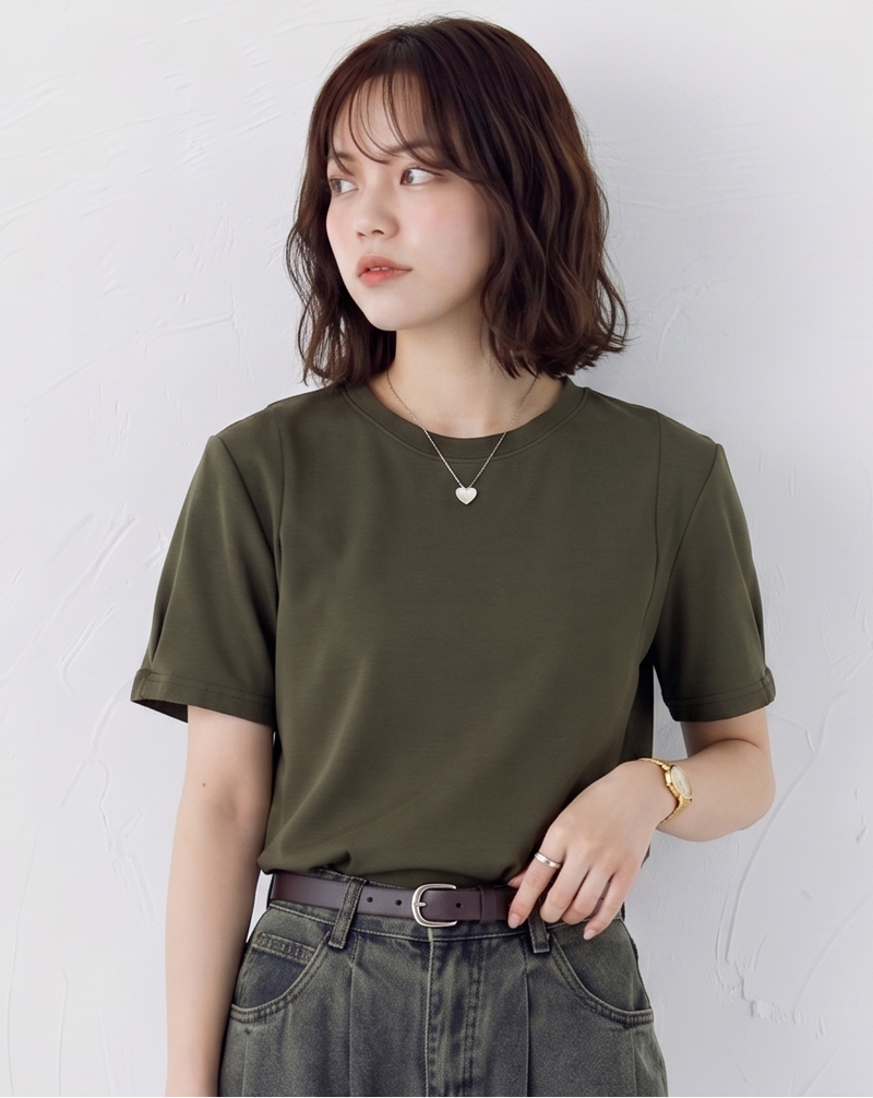 ゆったりとした、袖口のデザイン感!ゆったり半袖Tシャツデザイン感カジュアルトップス