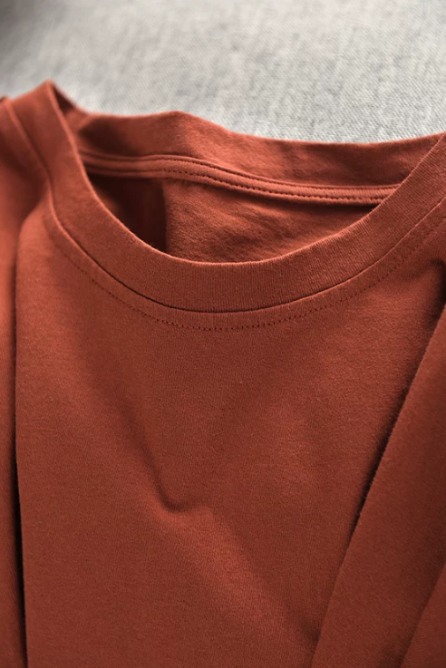 Relaxed Drop-Shoulder Round-Hem T-Shirt