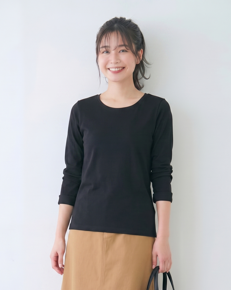 クルーネック フィットインナー 長袖Tシャツ