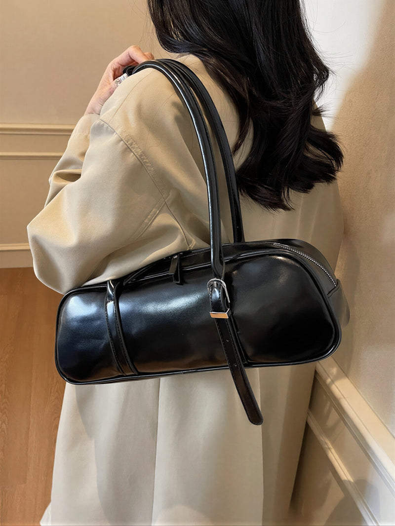 【全3色】ロングショルダーストラップ 光沢アンダーアーム バゲットバッグ