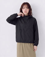 【秋新作】M~2XL ショート丈 配色切り替えライン ジップアップ フードジャケット