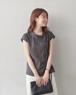 S~2XL アシンメトリーカシュクール リボン付きノースリーブトップス