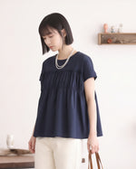 切り替えギャザー入り ゆったりTシャツ