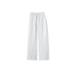 S~XL ハイウエスト ワイドシルエット フルレングス デニムパンツ