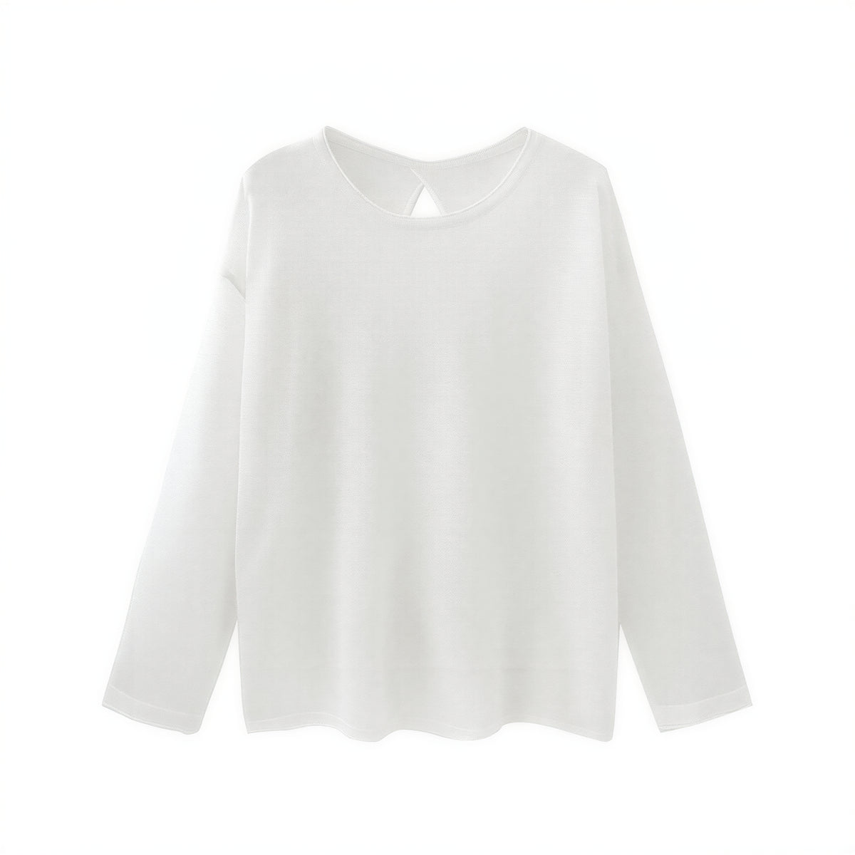 S~XL シアー重ね着 ルーズフィット 長袖Tシャツ