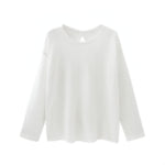 S~XL シアー重ね着 ルーズフィット 長袖Tシャツ
