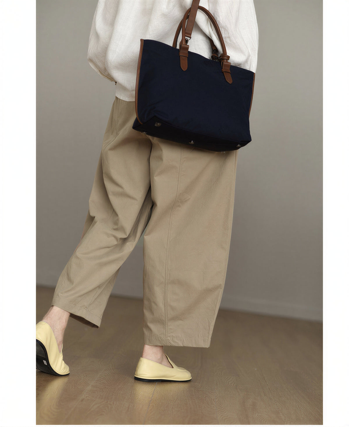 【全3色】立体タック入り九分丈ワイドパンツ