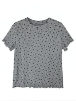 小花柄 透かし編み メロウフリルTシャツ
