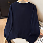 レトロジャカード Vネックニットカーディガン