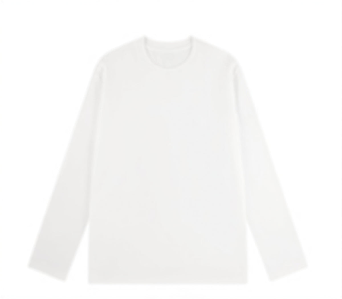 クルーネック ストレートシルエット ゆったり 長袖Tシャツ-ホワイト-4XL