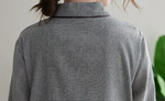 【秋新作】【全2色】M~2XL ゆったりAライン 立体カッティング シャツワンピース