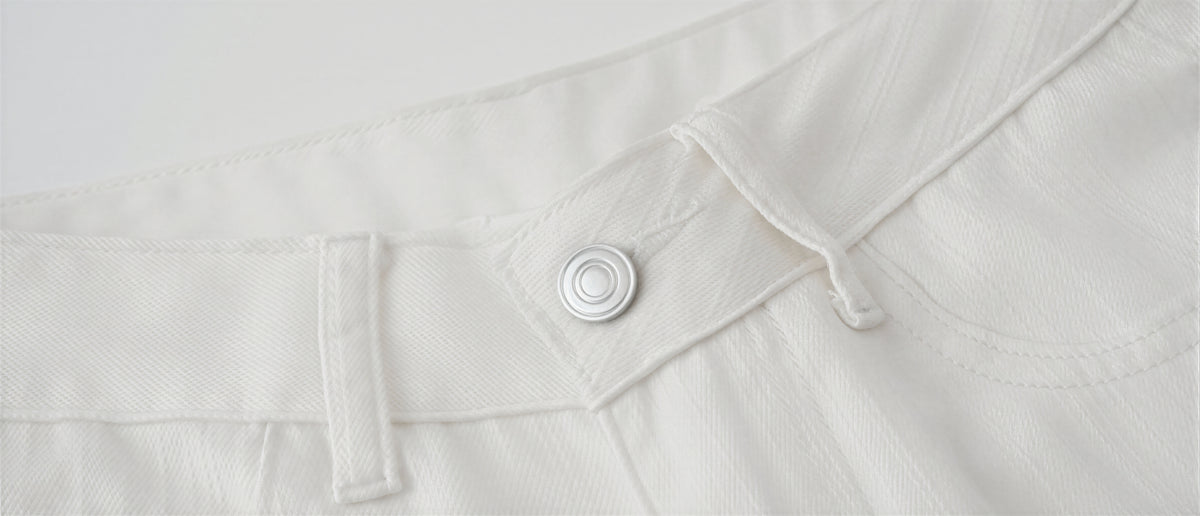 S~XL ハイウエスト 落ち感ワイドデニムパンツ