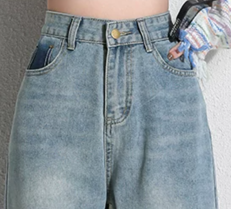 ハイウエストワイドデニムパンツ・ヴィンテージ加工