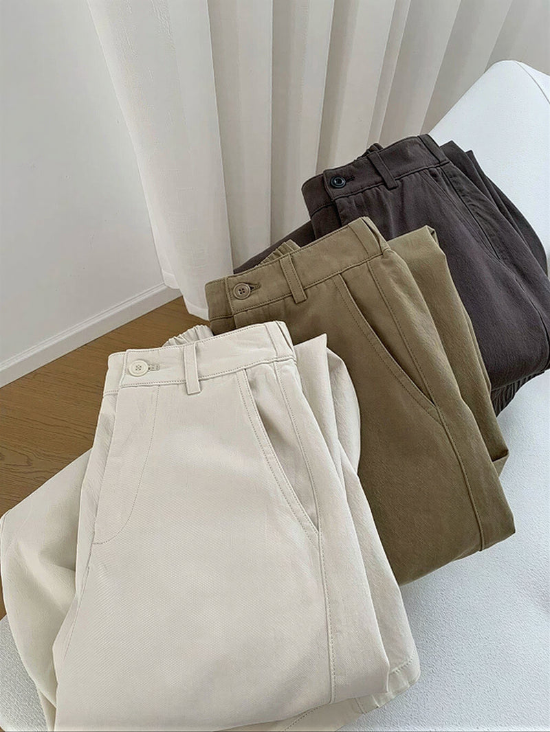 ハイウエスト タック入り ルーズワイドパンツ