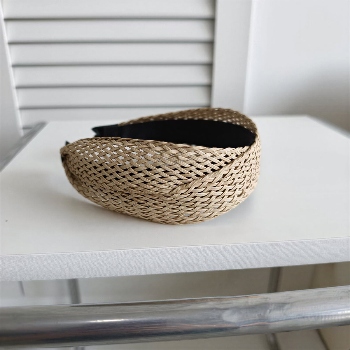 【全4色】編み込みワイド 立体フィット カチューシャ