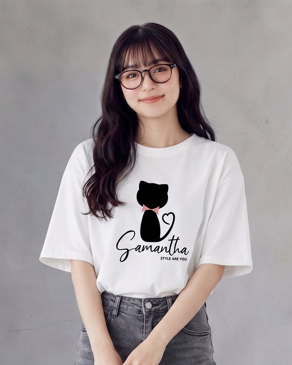 ゆったりドロップショルダー プリントTシャツ