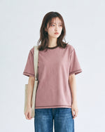 【全3色】ゆったりストレート 配色トリムTシャツ | 肌触り柔らかい