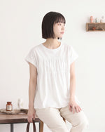 切り替えギャザー入り ゆったりTシャツ