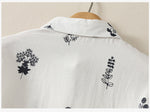 【全2色】M~3XL 小さめラウンドネック 花柄 ゆったり半袖シャツ