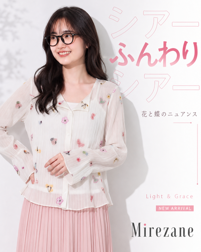 【秋新作】S~XL Vネック プリーツ 小花柄ブラウス