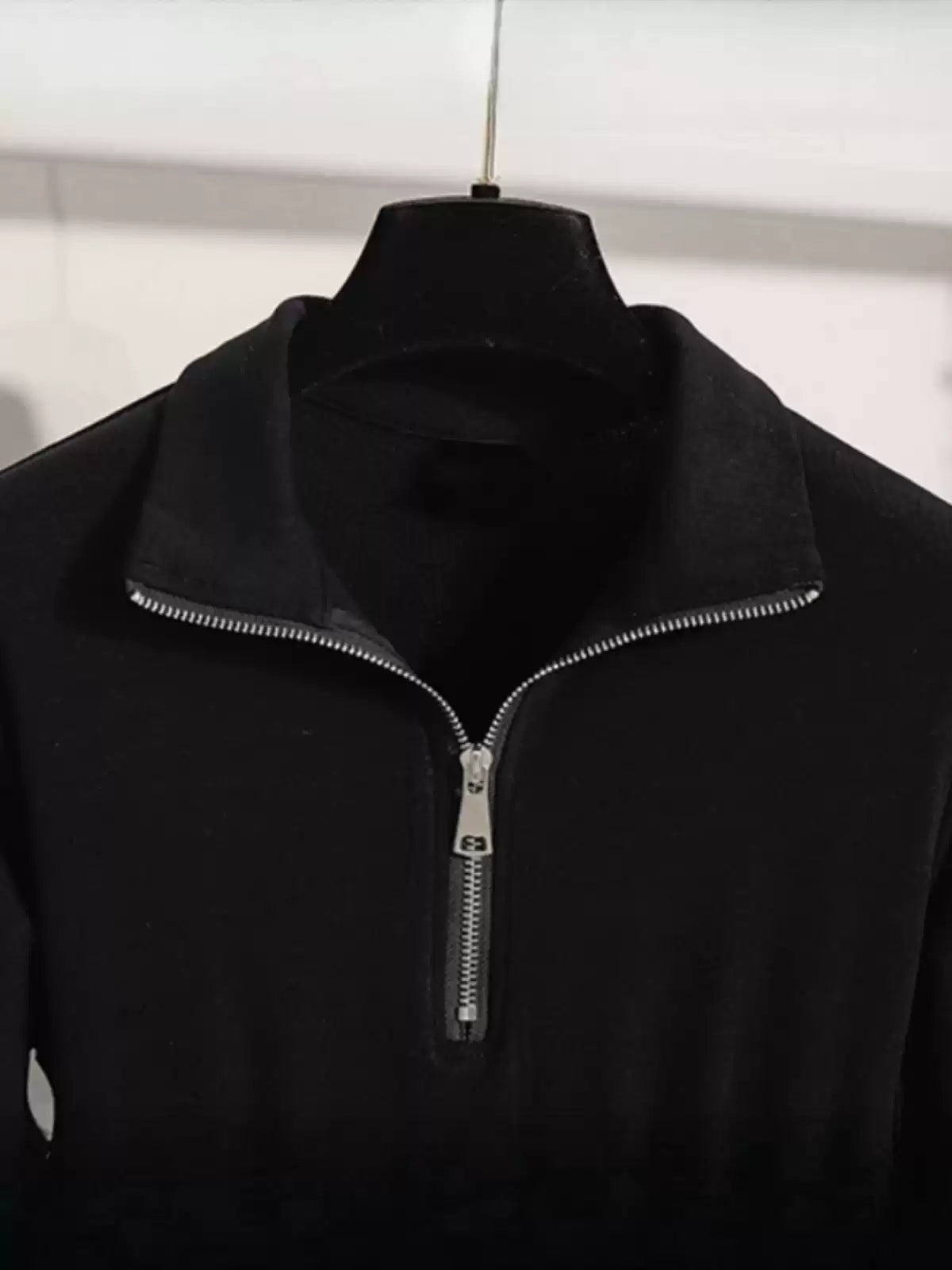 【秋新作】【全2色】S~XL ウエストシェイプ ハーフジップ ボリュームフレア ポロカラーワンピース