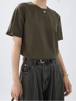 ゆったりとした、袖口のデザイン感！ゆったり半袖Tシャツデザイン感カジュアルトップス