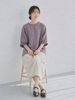 メローフリル襟 ラウンドネック ゆったりTシャツ