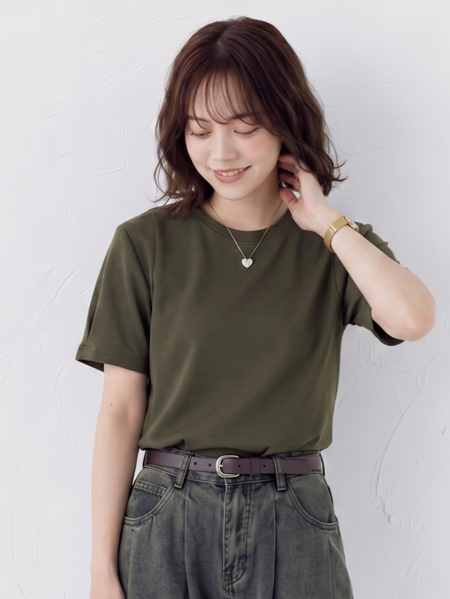 ゆったりとした、袖口のデザイン感！ゆったり半袖Tシャツデザイン感カジュアルトップス