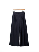 S~XL ハイウエスト ドレープ感 アシンメトリー ワイドパンツ
