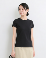 ウエストすっきり見え ラウンドネック 半袖Tシャツ