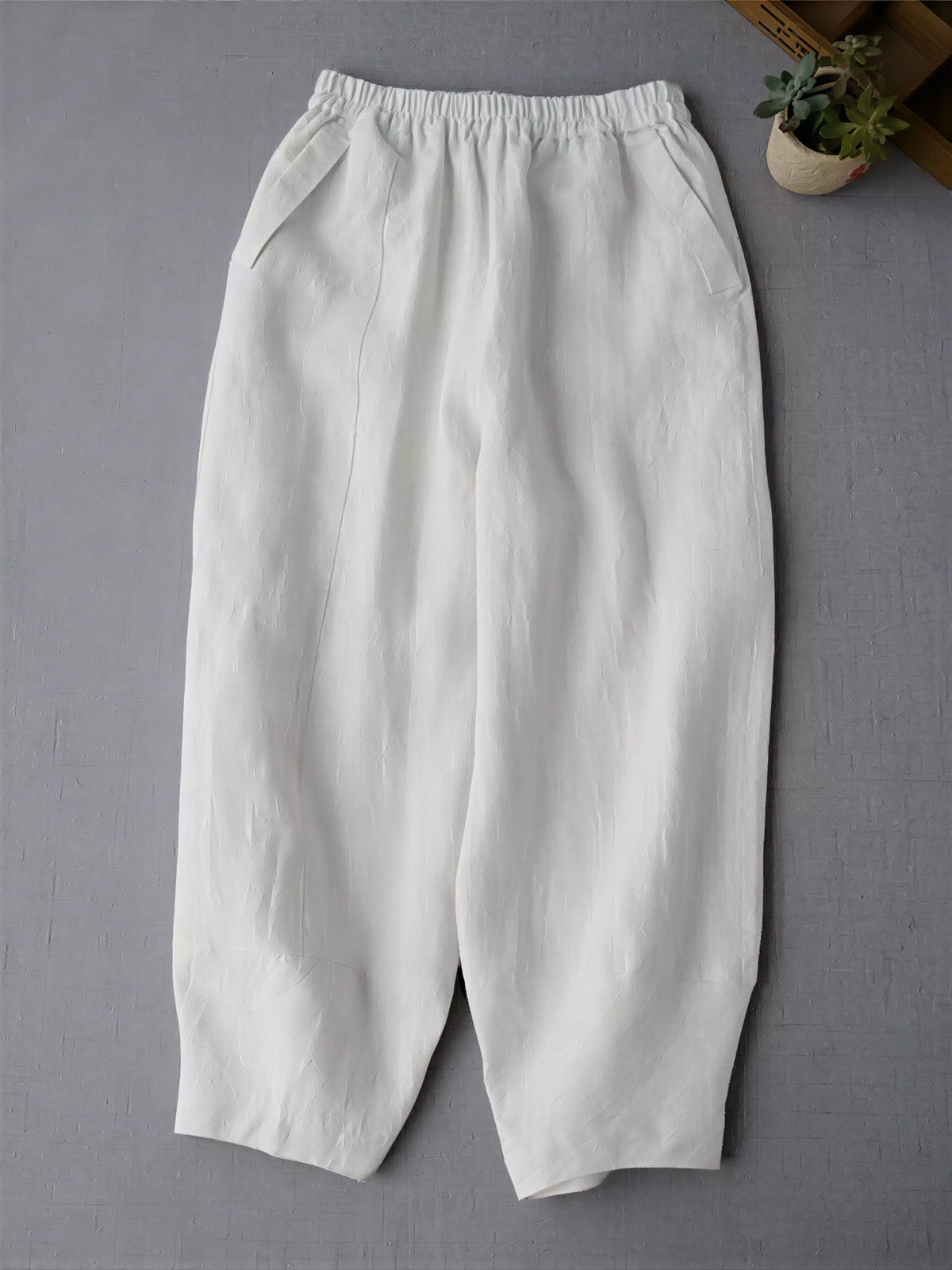 【全4色】S~5XL ウエストゴム ゆったり立体ハーレムパンツ