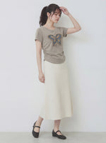 バタフライ立体フリンジワッペン クルーネック半袖Tシャツ