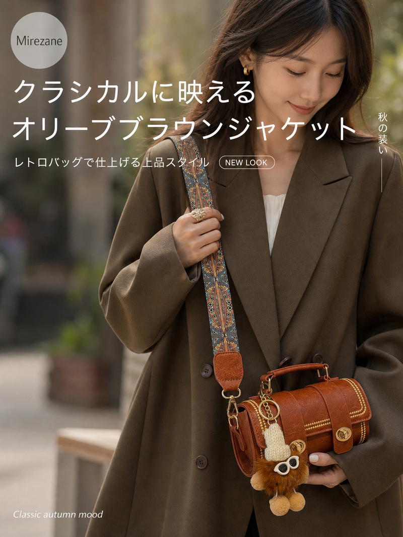 【全3色】レトロスタッズ ミニフラップ ボストンバッグ