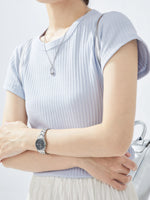 きれいさっぱり！半袖Tシャツクルーネックシックフィットトップス