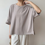ゆったりドロップショルダー スリットTシャツ