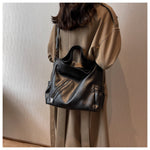 3色展開｜プリーツ風ショルダーバッグ・ファスナーデザイン
