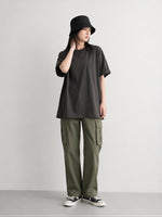 半袖Tシャツ ゆったりシルエット ミドル丈 カジュアル ドロップショルダー コットン
