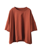 Relaxed Drop-Shoulder Round-Hem T-Shirt