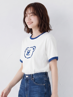 配色パイピング カートゥーンプリントTシャツ