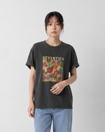 油絵アート！人と被りにくい高級感のあるスリム半袖Tシャツトップス