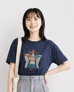 ゆったりドロップショルダー 遊び心プリント半袖Tシャツ