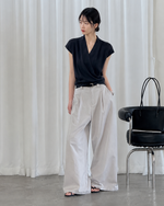 カシュクールVネック ウエストシェイプニット
