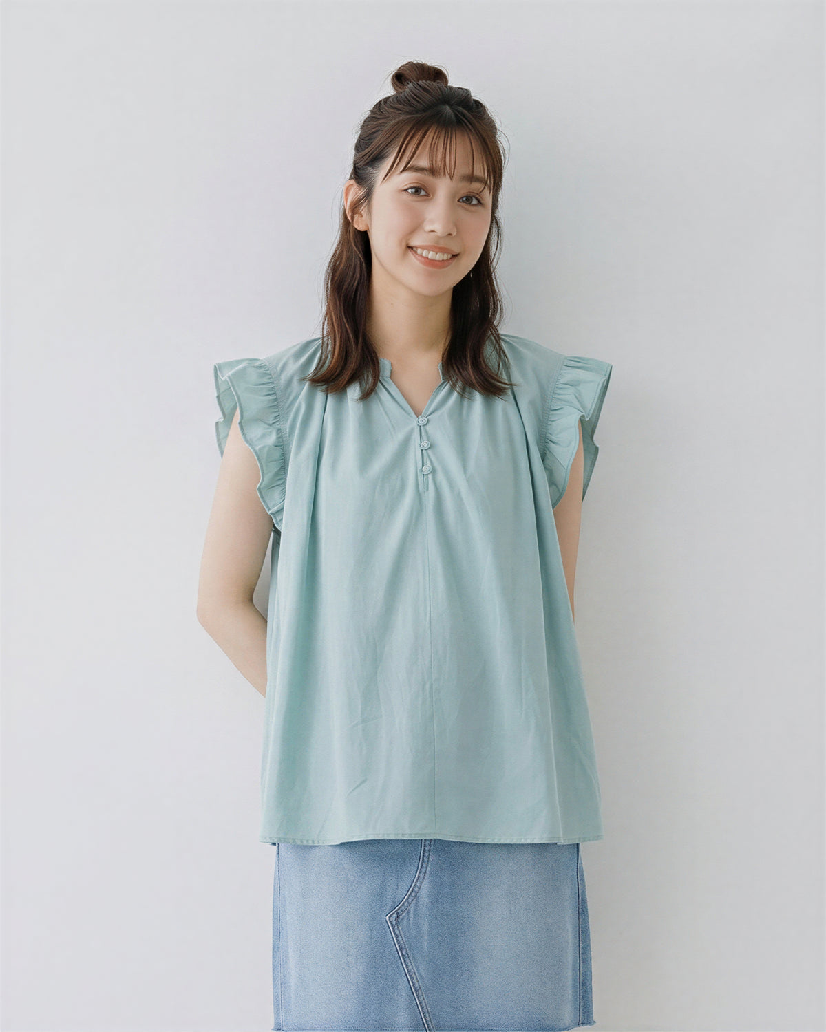 ラッフルフレアスリーブ ゆったりブラウス