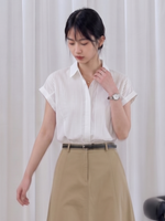 立体プリーツ切り替え 半袖シャツ