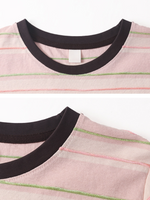 配色ボーダー クルーネックTシャツ