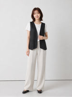 M~2XL 深Vボタンフロントゆったりベスト