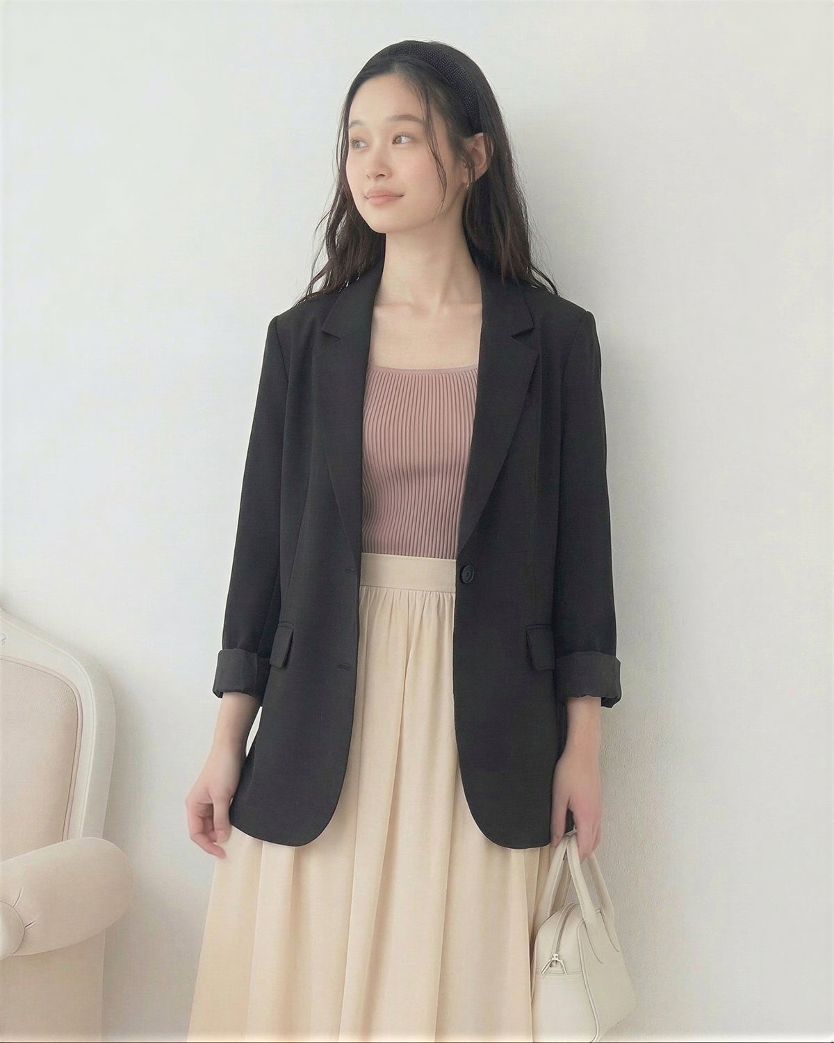 ゆったりストレート ショールカラー  テーラードジャケット