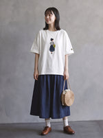 ゆったりドロップショルダー レトロイラストTシャツ